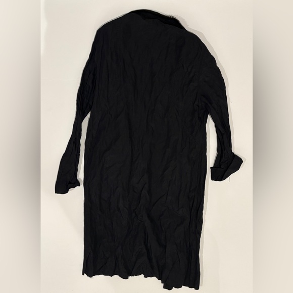 HaaT Black Long Button-Up Coat size 3 - Picture 3 of 4